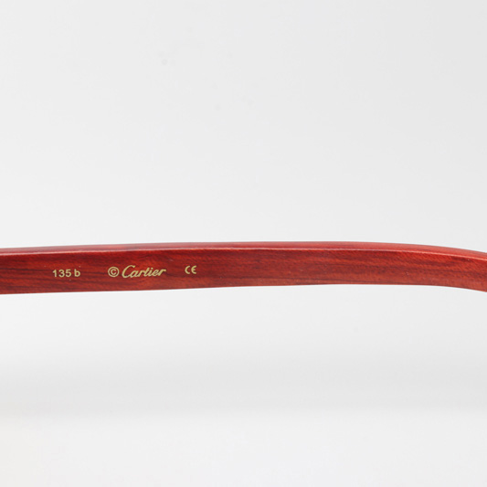 Cartier CT 3524012 Wood Sunglasses Silver Brown - FashionPlug