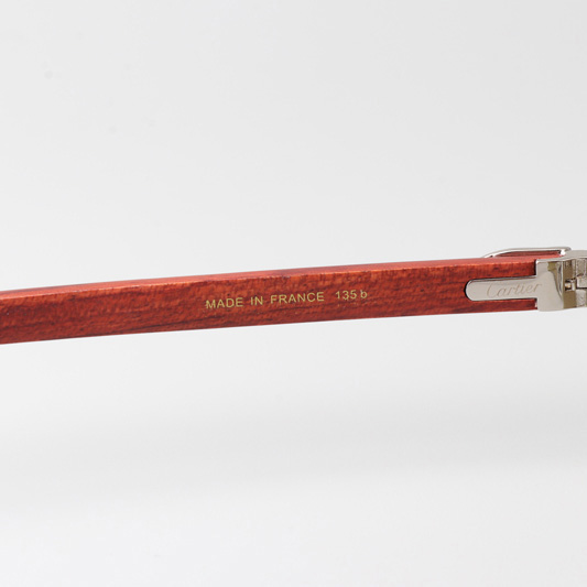 Cartier CT 3524012 Wood Sunglasses Silver Brown - FashionPlug