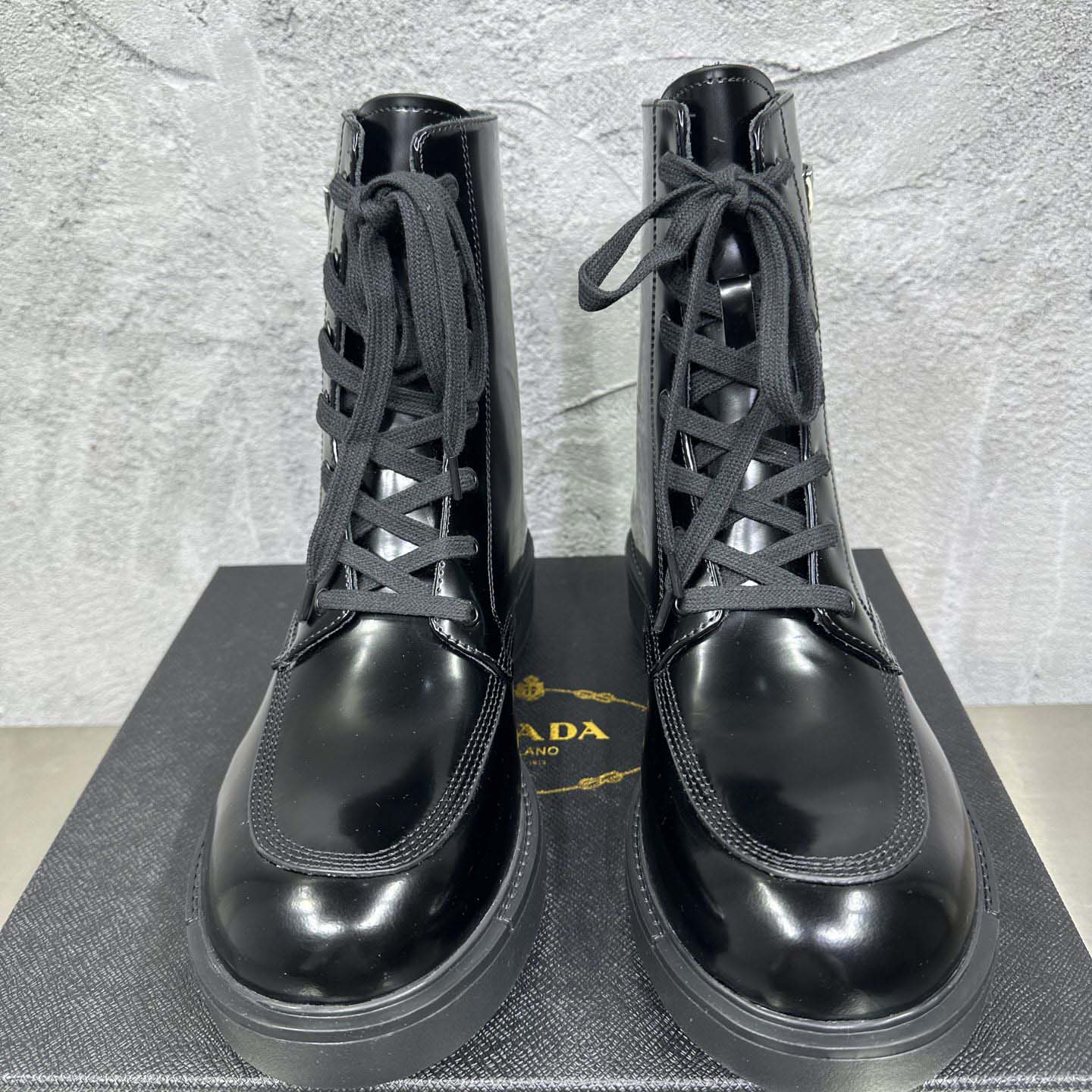 Prada Wmns Brushed Leather Boot 'Black' - FashionPlug