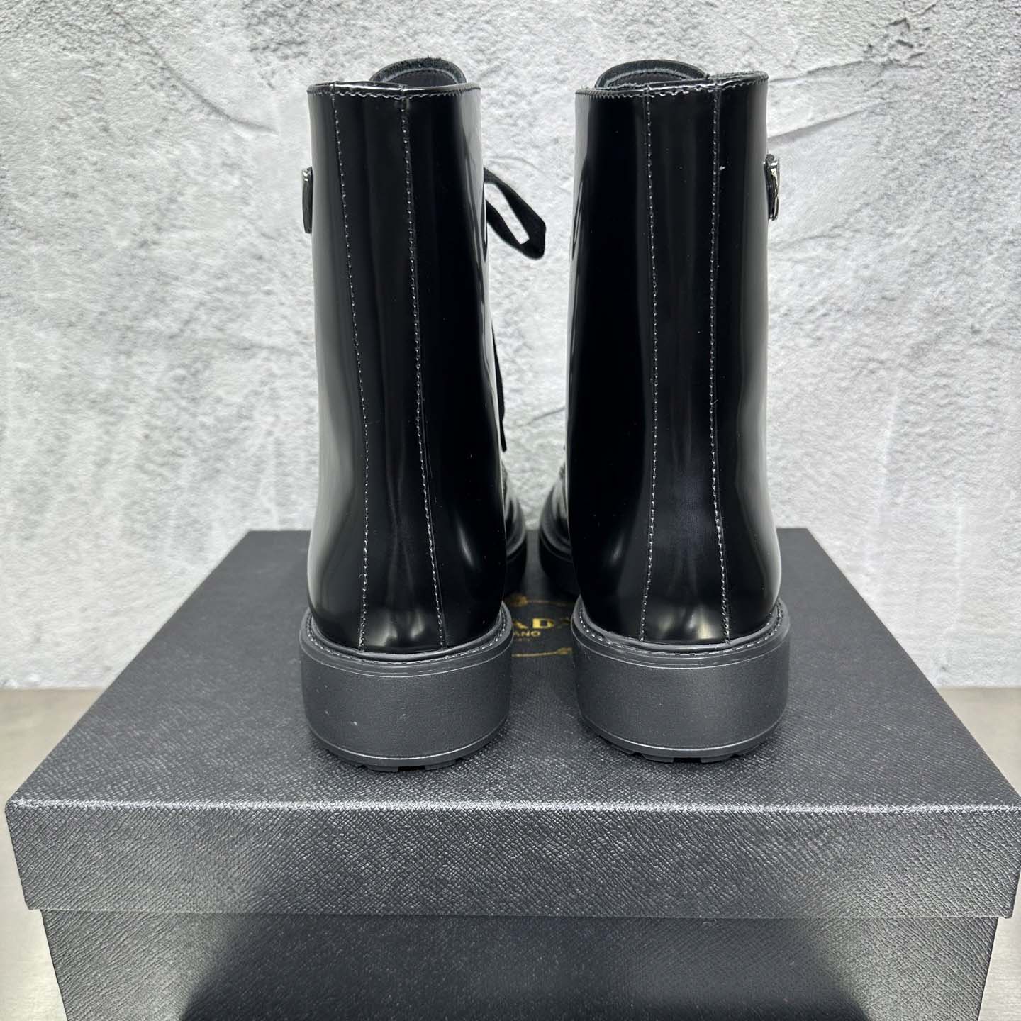 Prada Wmns Brushed Leather Boot 'Black' - FashionPlug