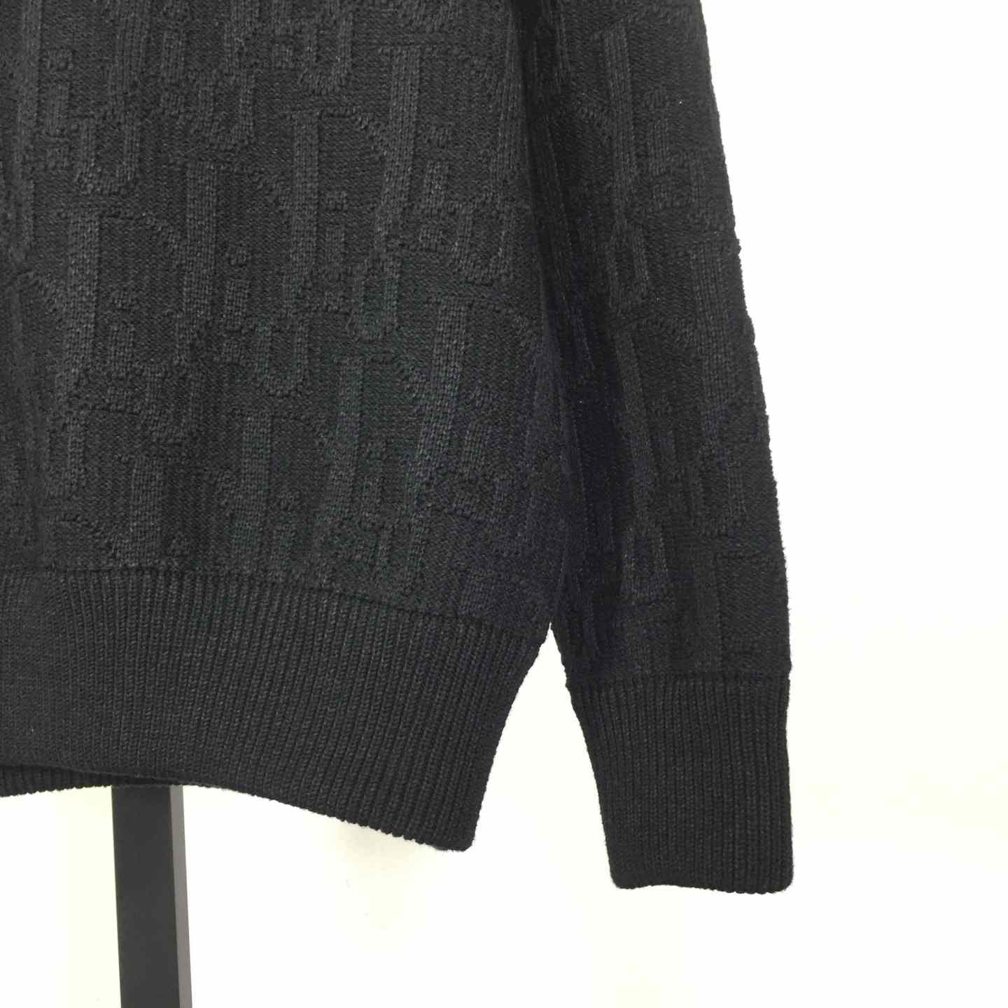 Dior Oblique Sweater Black Cotton-Blend Jacquard - FashionPlug