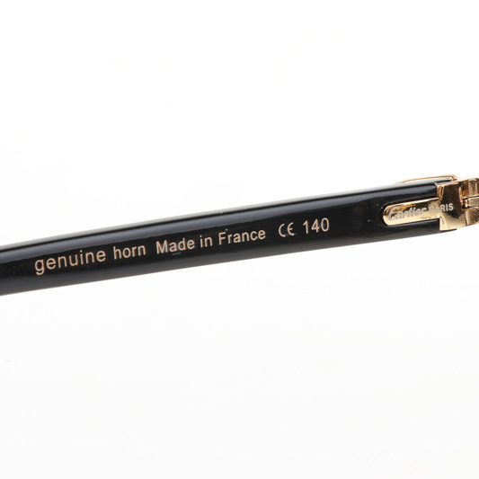 Cartier CT 4189706 White Mix Black Buffalo Sunglasses In Gold Gradient Grey - FashionPlug