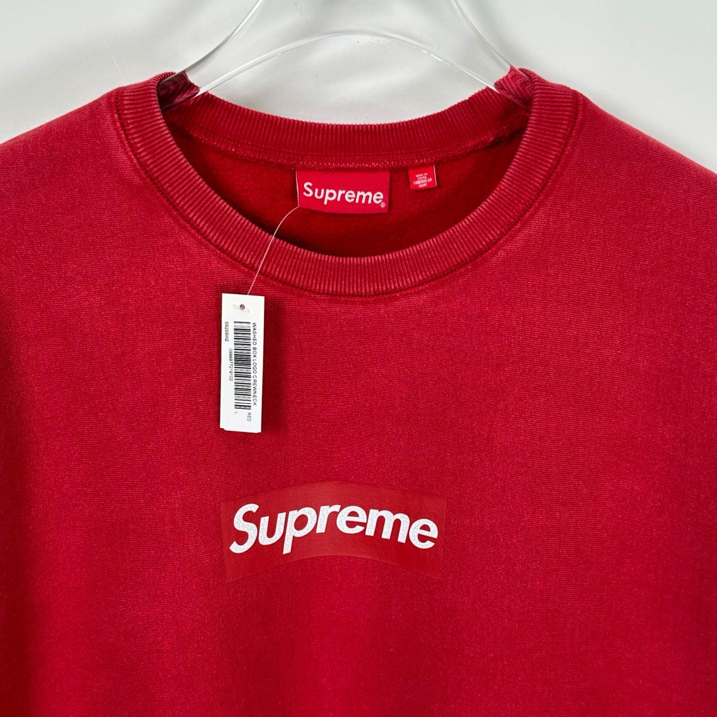Supreme 25SS Wash Box Logo Crewneck 'red' - FashionPlug