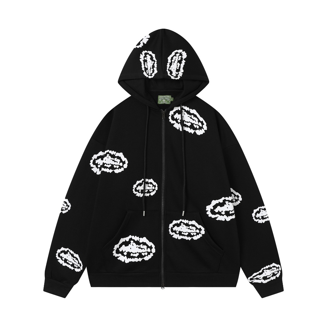 Denim Tears x Corteiz Wreath-print Cotton Hoodie - FashionPlug