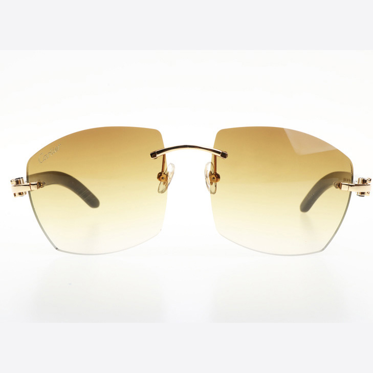 Cartier CT 4189706 Black Buffalo Sunglasses In Gold Gradient Brown - FashionPlug