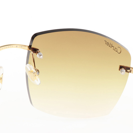 Cartier CT 4189706 Black Buffalo Sunglasses In Gold Gradient Brown - FashionPlug