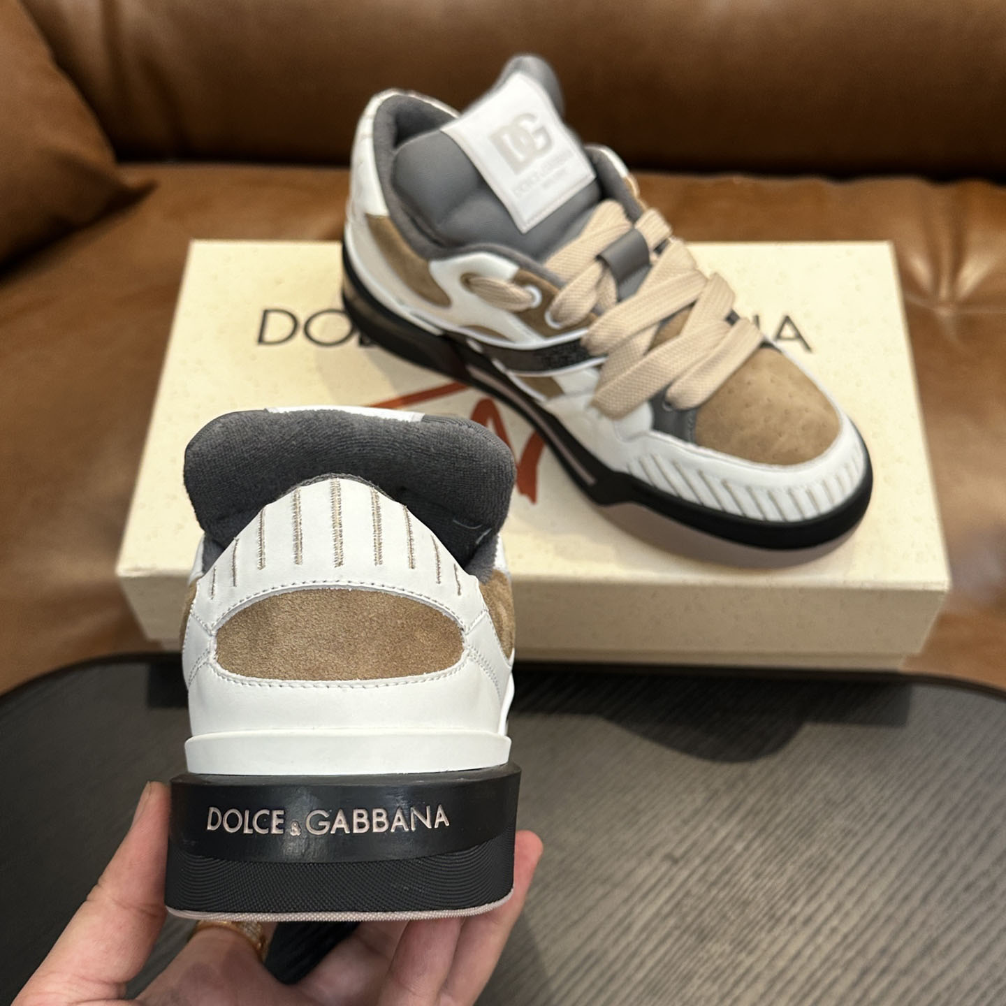Dolce & Gabbana  New Roma Low 'Dove Grey' - FashionPlug