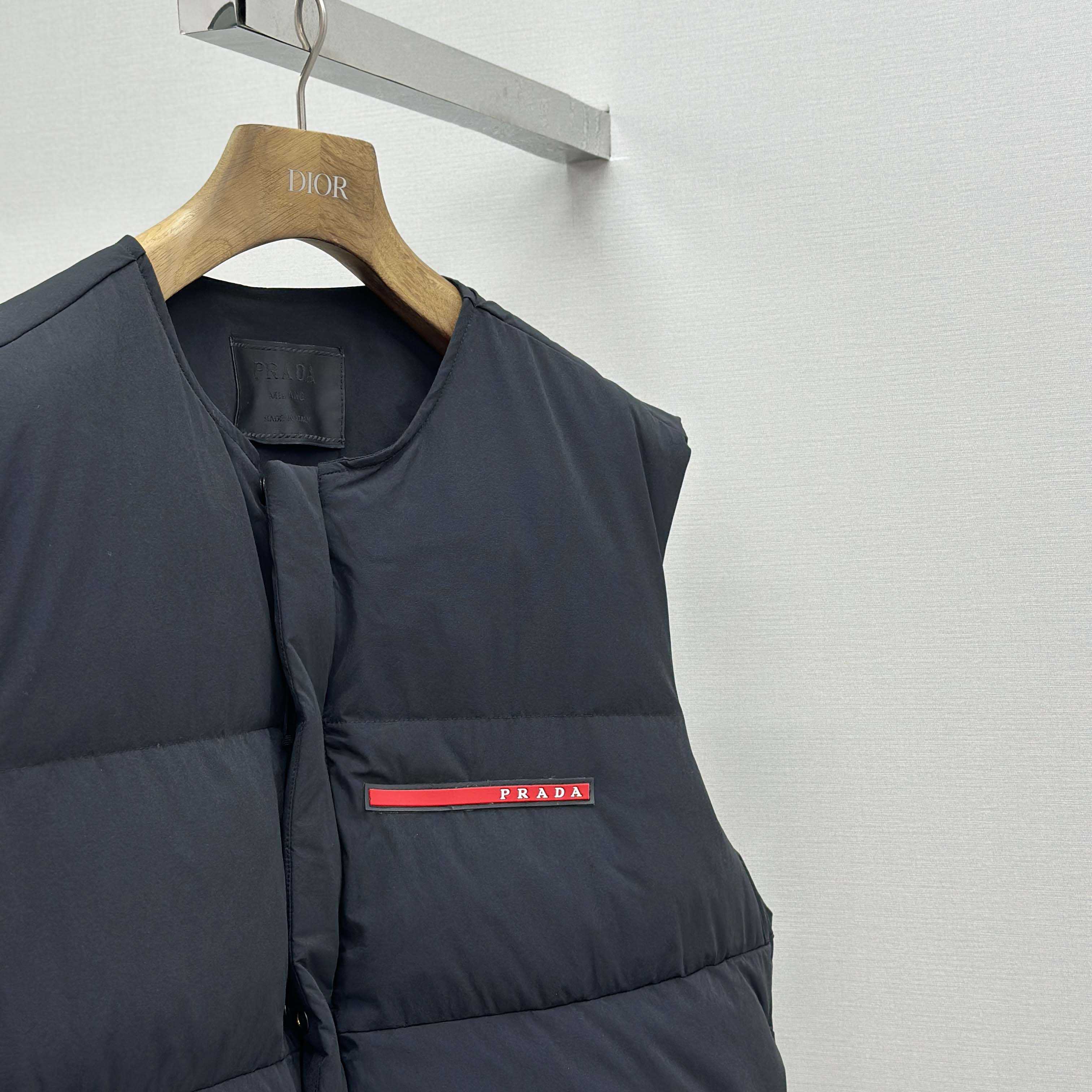 Prada Black Nylon Puffer Gilet Jacket - FashionPlug