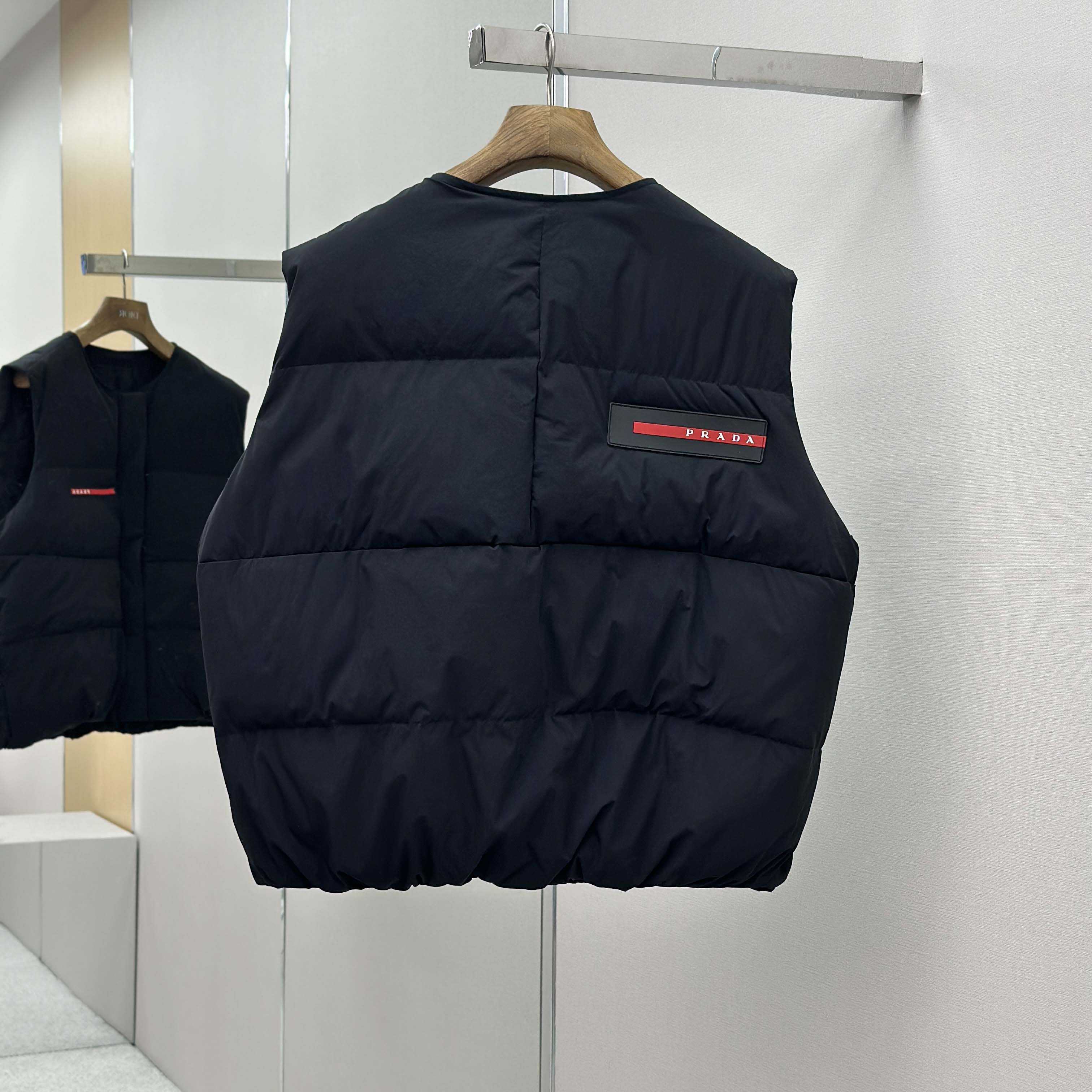 Prada Black Nylon Puffer Gilet Jacket - FashionPlug