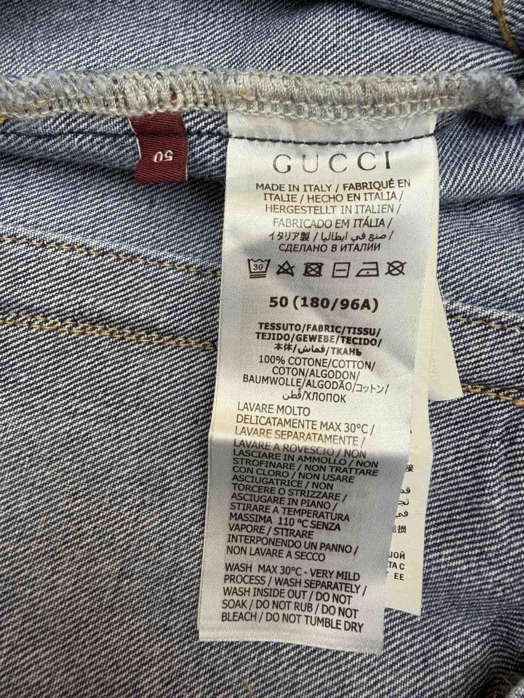 Gucci Cotton Denim Jacket With Horsebit - FashionPlug