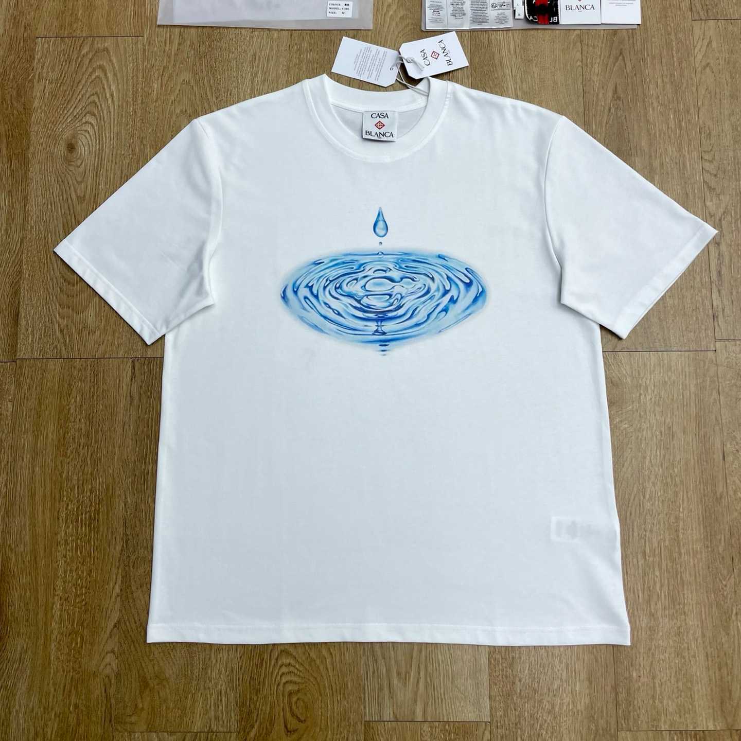 Casablanca DRIP LOGO SHORT SLEEVE T‑SHIRT C1128 - FashionPlug
