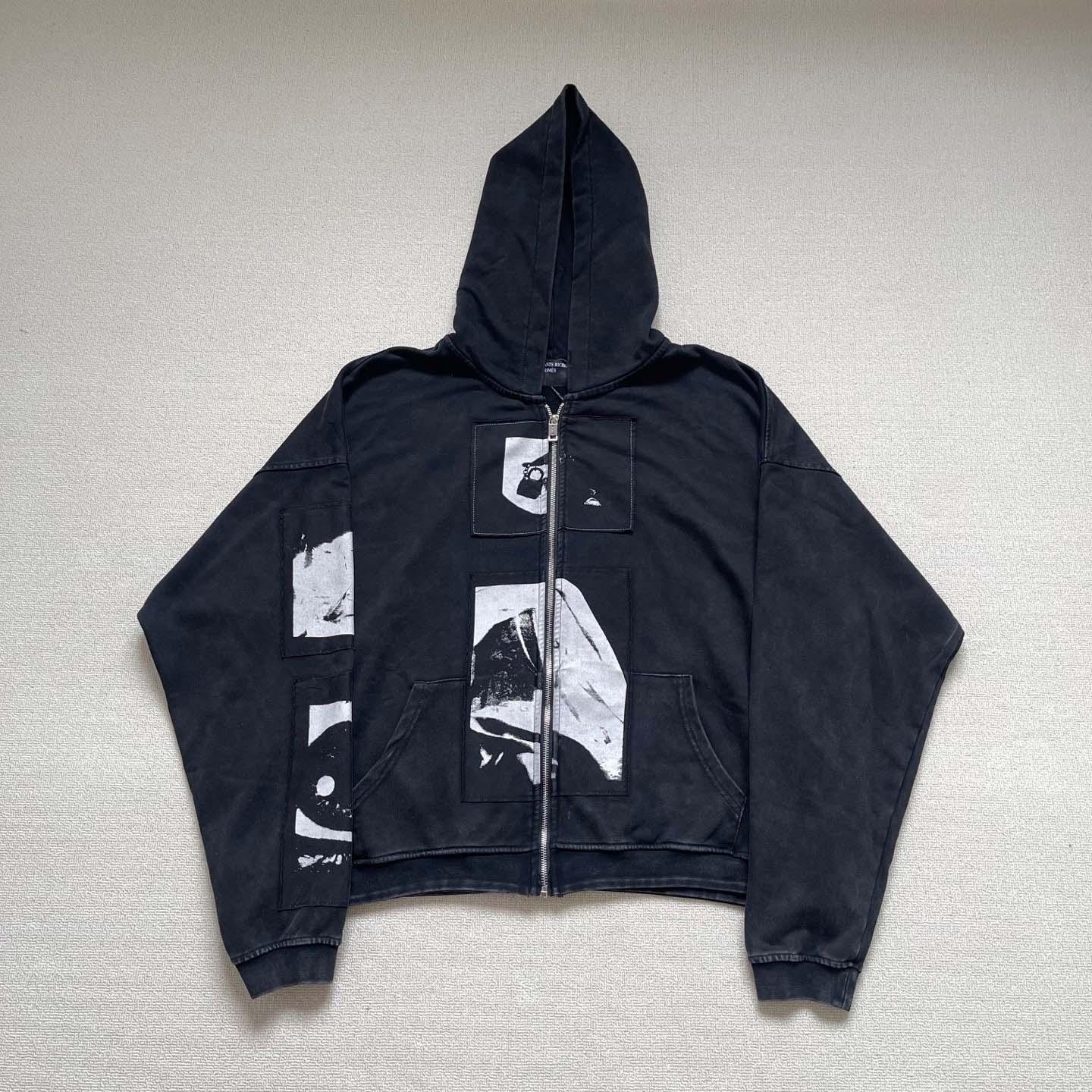Enfants Riches Déprimés  Madonne Assemblage Zip Up Hoodie 'Faded Black' - FashionPlug