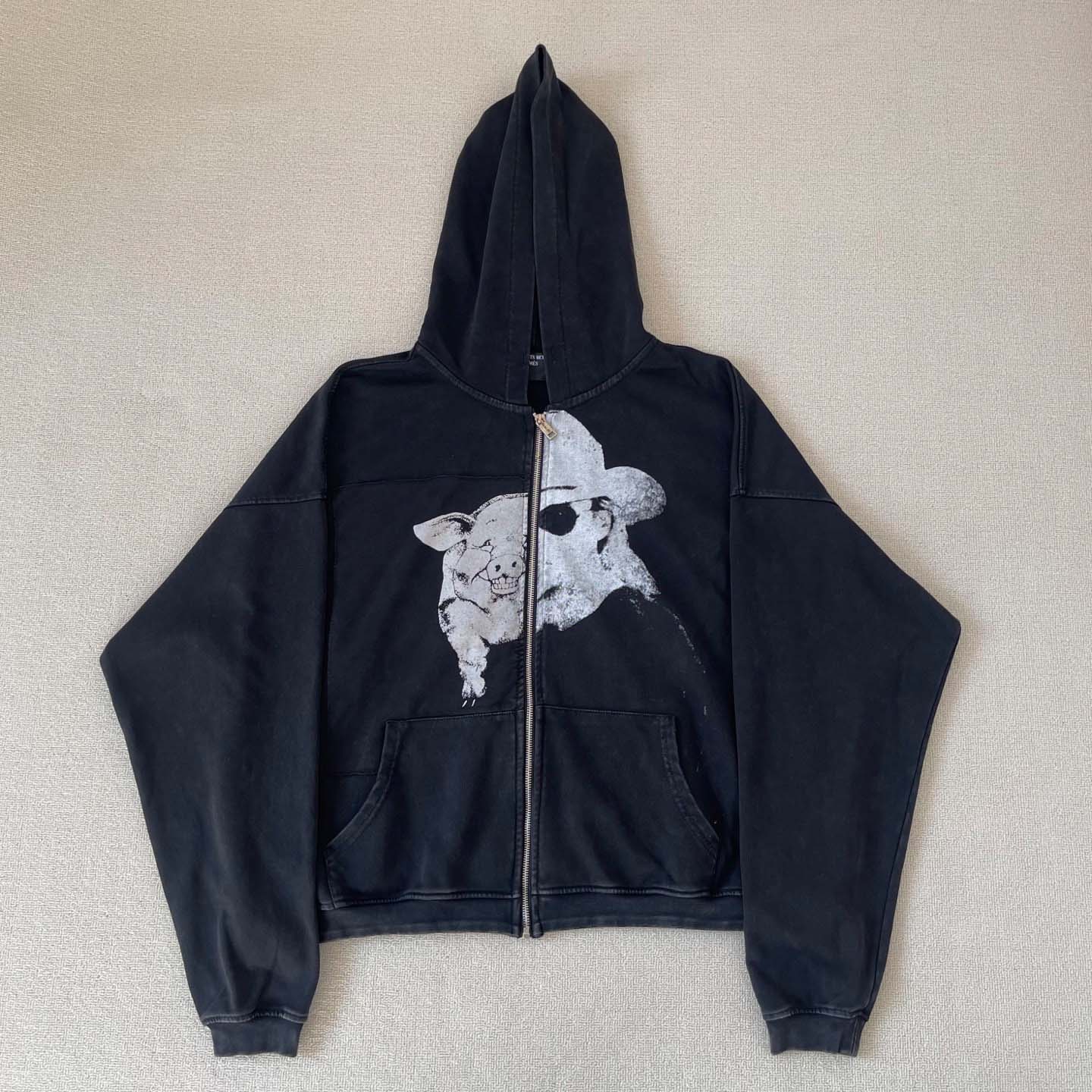 Enfants Riches Déprimés  Pig Alan Jackson Assemblage Zip Up Hoodie - FashionPlug
