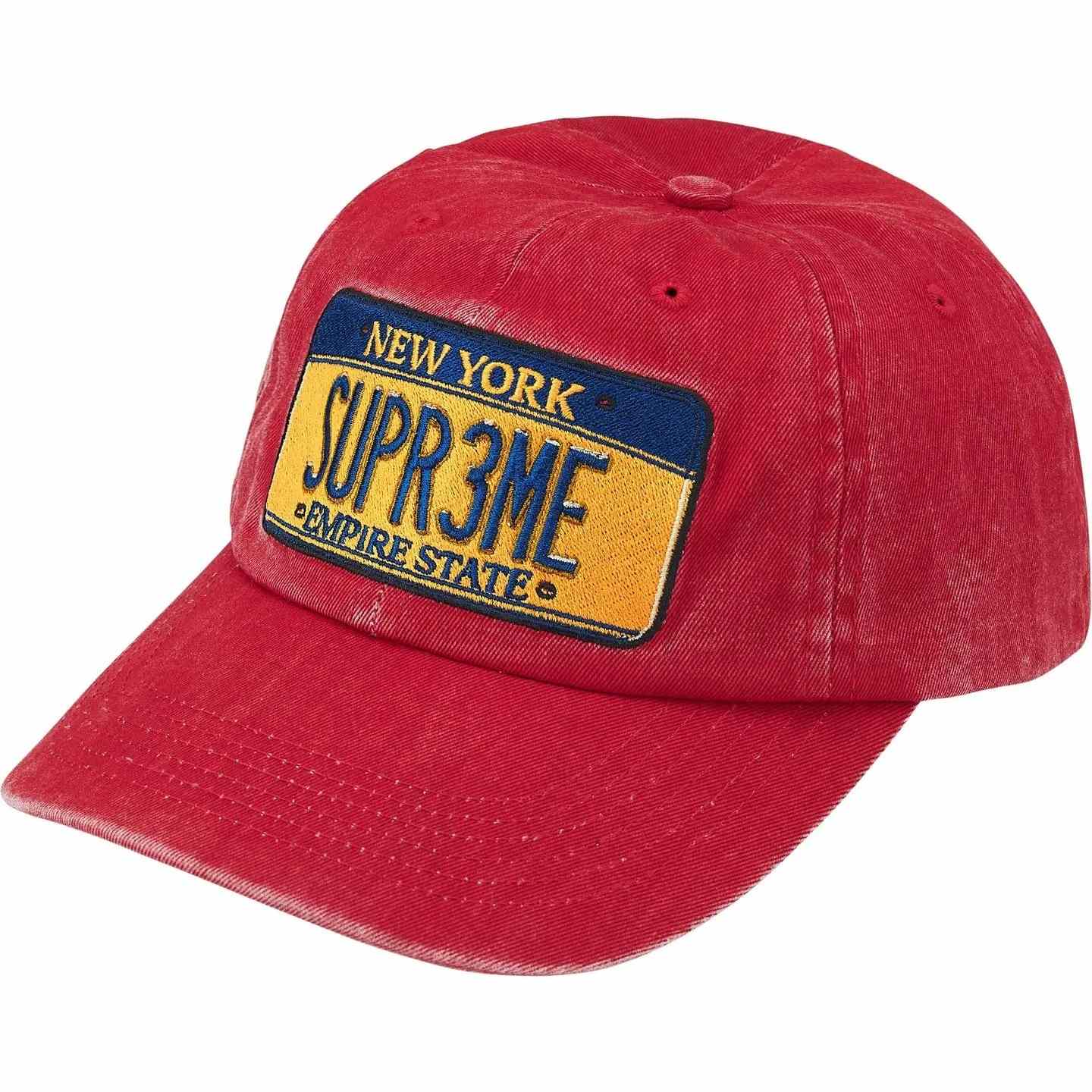 Supreme License Plate 6-Panel 'Red' - FashionPlug