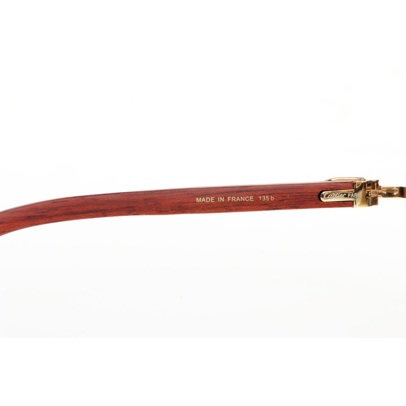 Cartier CT 4189706 Wood Sunglasses In Gold Gradient Brown - FashionPlug