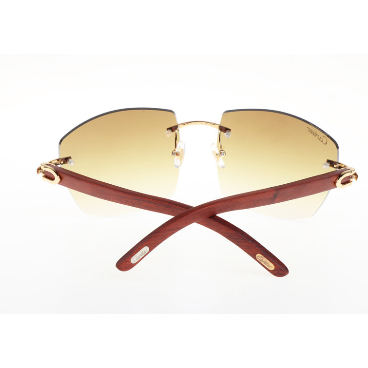 Cartier CT 4189706 Wood Sunglasses In Gold Gradient Brown - FashionPlug