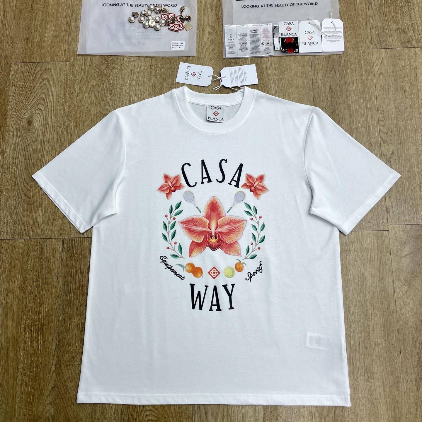 Casablanca Orchid Logo Short Sleeve T‑Shirt C1134 - FashionPlug