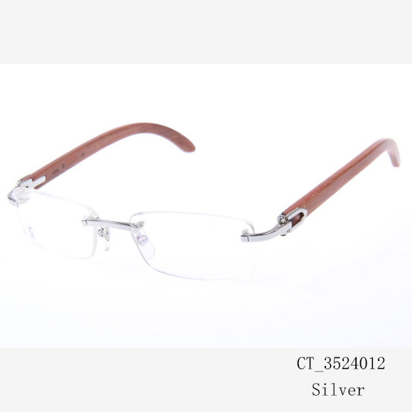 Cartier CT 3524012 Wood Eyeglasses In Silver - FashionPlug