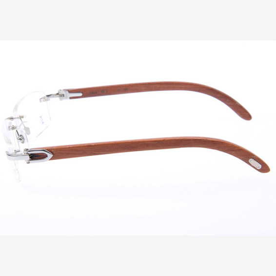 Cartier CT 3524012 Wood Eyeglasses In Silver - FashionPlug