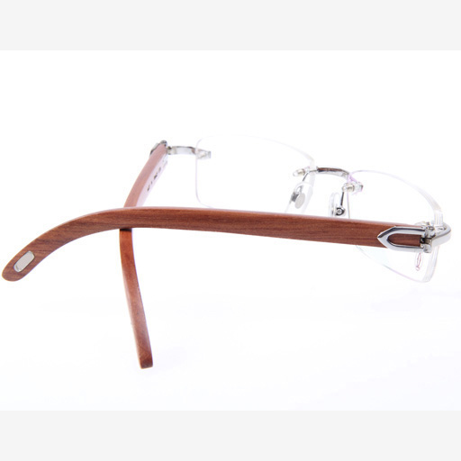 Cartier CT 3524012 Wood Eyeglasses In Silver - FashionPlug