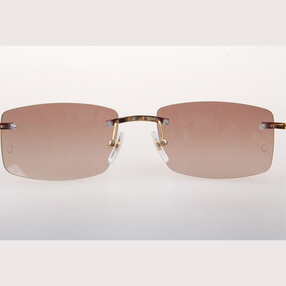 Cartier CT 3524012 Wood Sunglasses In Gold Brown - FashionPlug