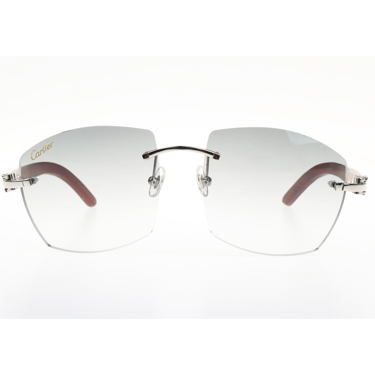 Cartier CT 4189706 Wood Sunglasses In Silver Gradient Grey - FashionPlug