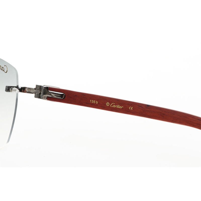 Cartier CT 4189706 Wood Sunglasses In Silver Gradient Grey - FashionPlug