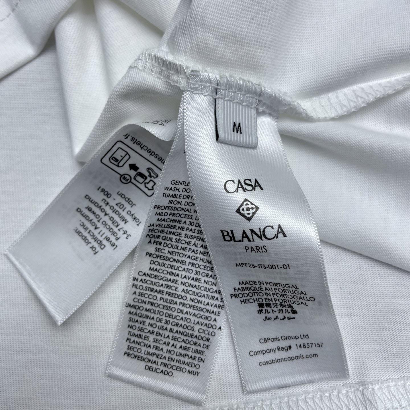 Casablanca White Tennis Club Icon Short Sleeve T‑shirt C1122 - FashionPlug