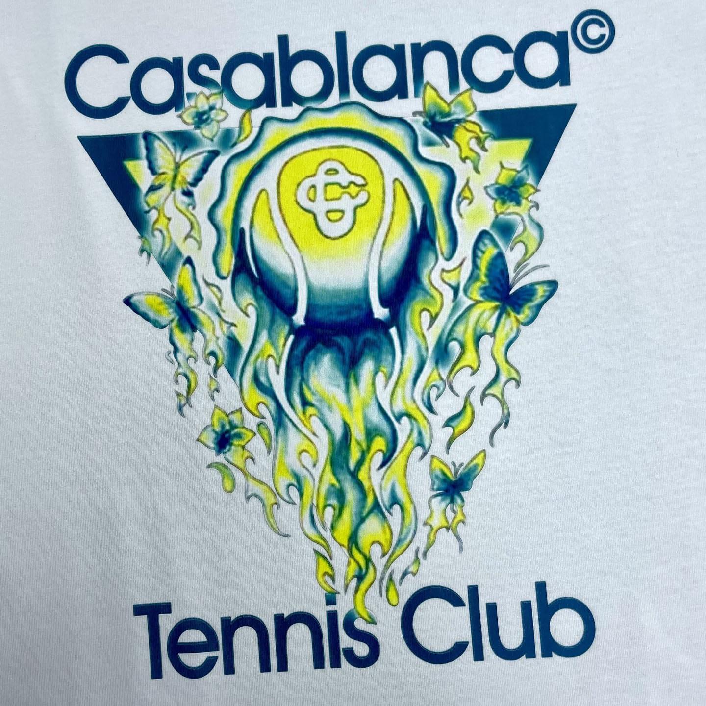Casablanca White Tennis Club Icon Short Sleeve T‑shirt C1122 - FashionPlug