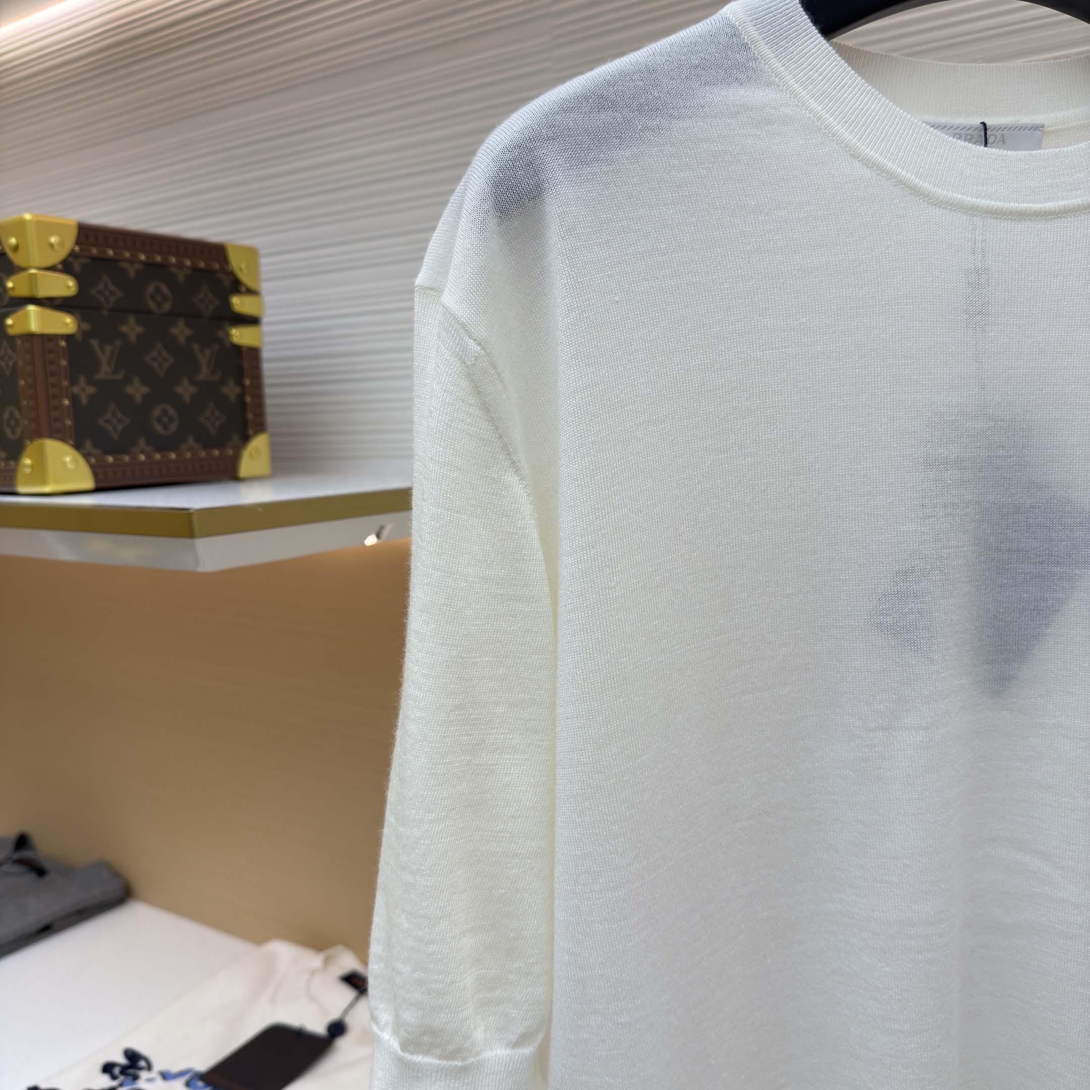 Prada Superfine Wool Crew-neck Sweater - FashionPlug