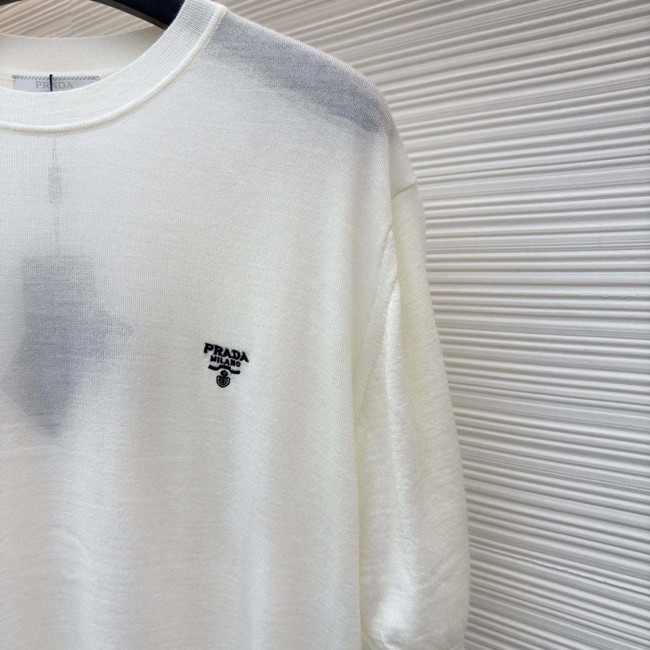 Prada Superfine Wool Crew-neck Sweater - FashionPlug
