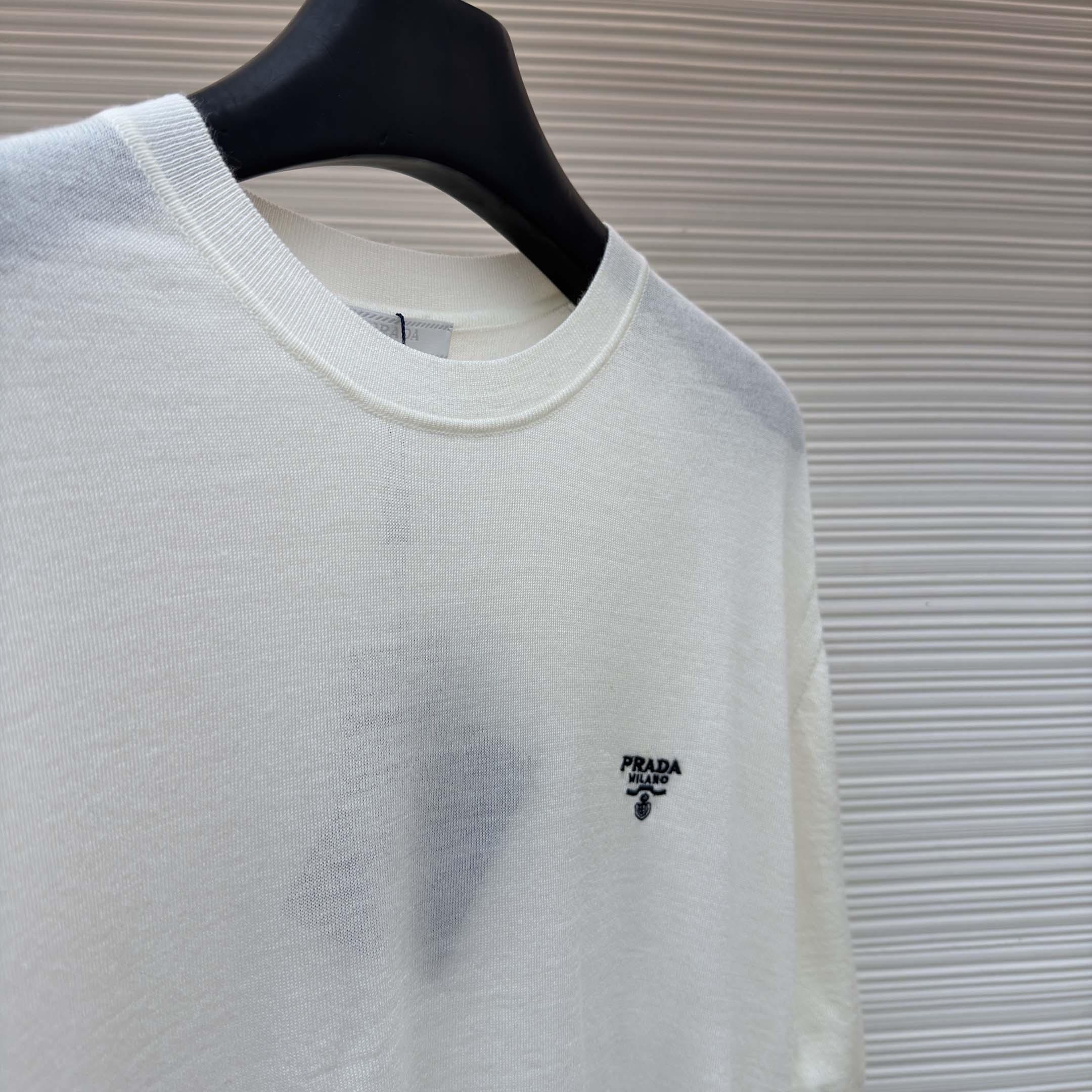 Prada Superfine Wool Crew-neck Sweater - FashionPlug