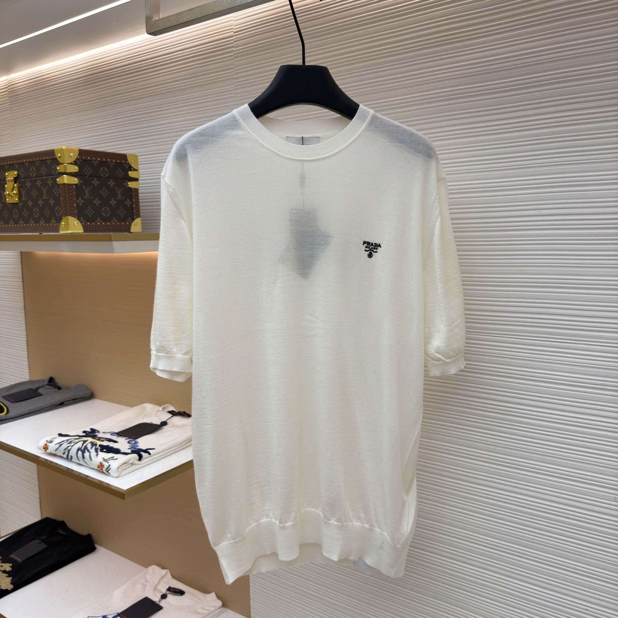 Prada Superfine Wool Crew-neck Sweater - FashionPlug