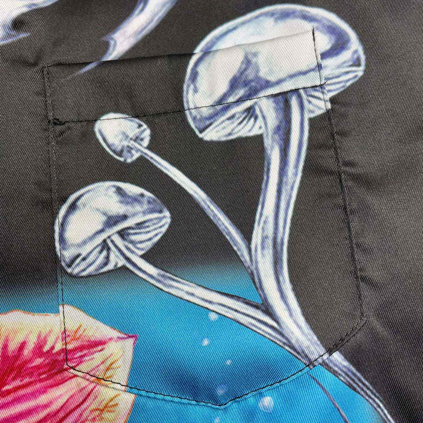 Casablanca Blades Short Sleeve Silk Satin Shirt CA3571 - FashionPlug