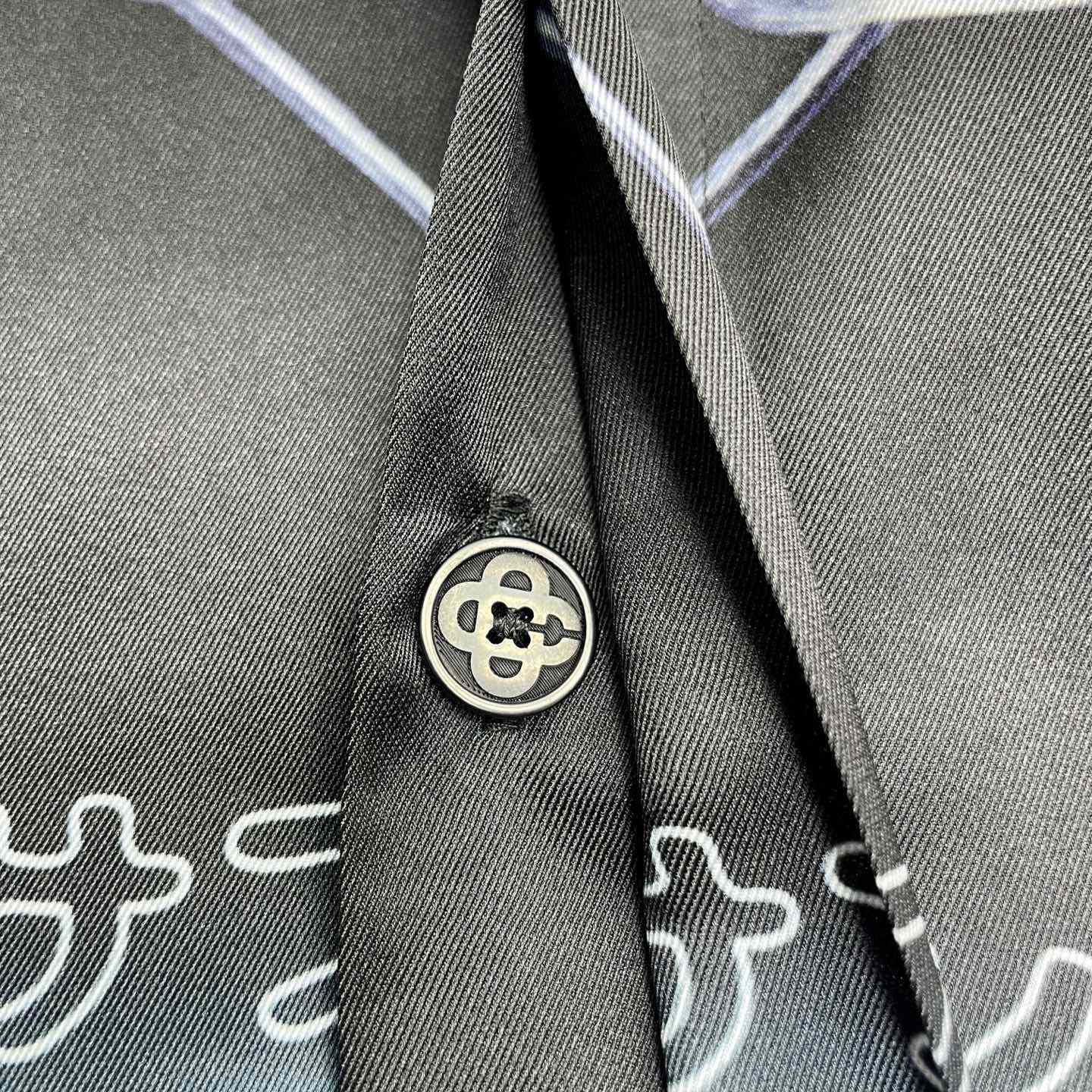 Casablanca Blades Short Sleeve Silk Satin Shirt CA3571 - FashionPlug