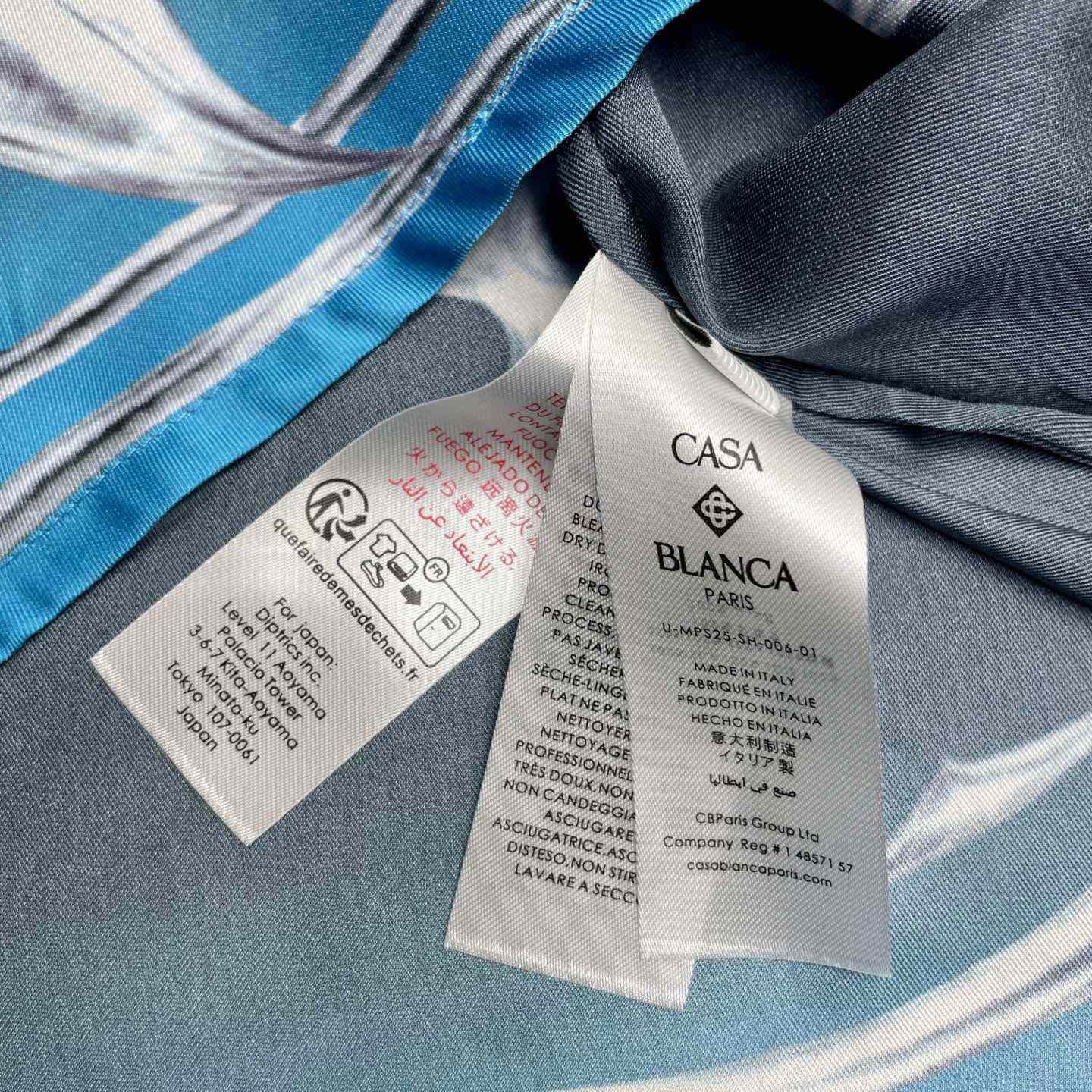 Casablanca Blades Short Sleeve Silk Satin Shirt CA3571 - FashionPlug