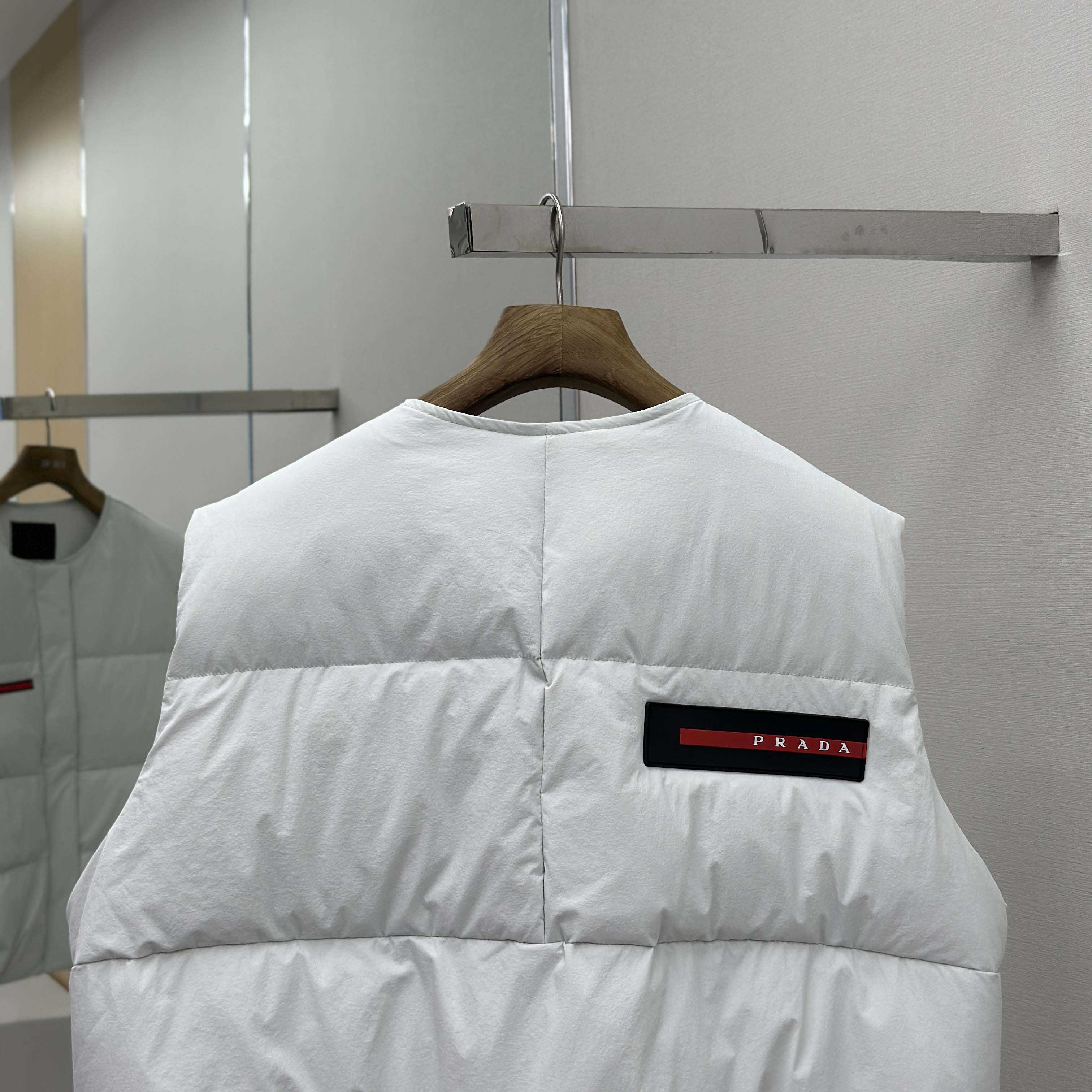 Prada White Nylon Puffer Gilet Jacket - FashionPlug