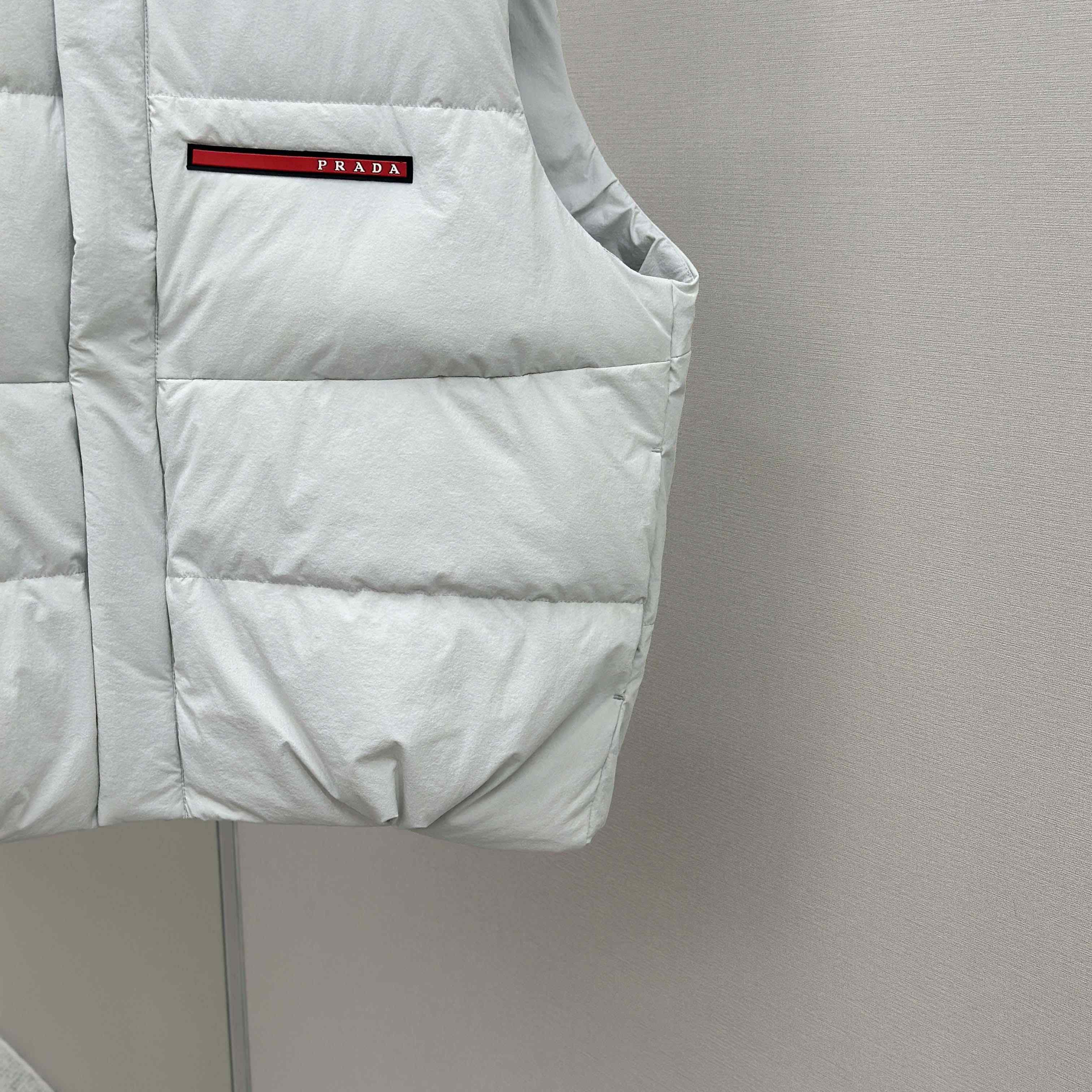Prada White Nylon Puffer Gilet Jacket - FashionPlug