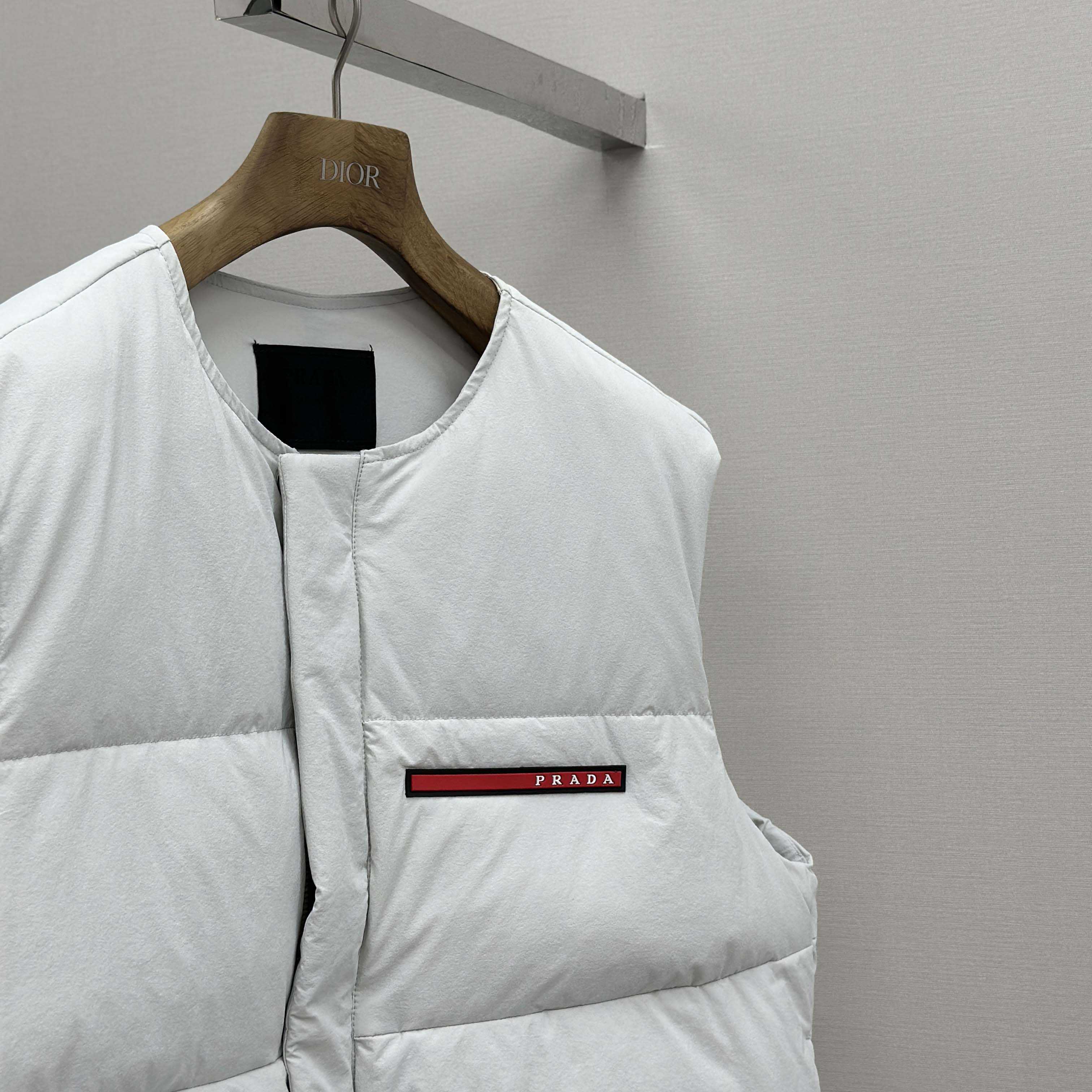 Prada White Nylon Puffer Gilet Jacket - FashionPlug