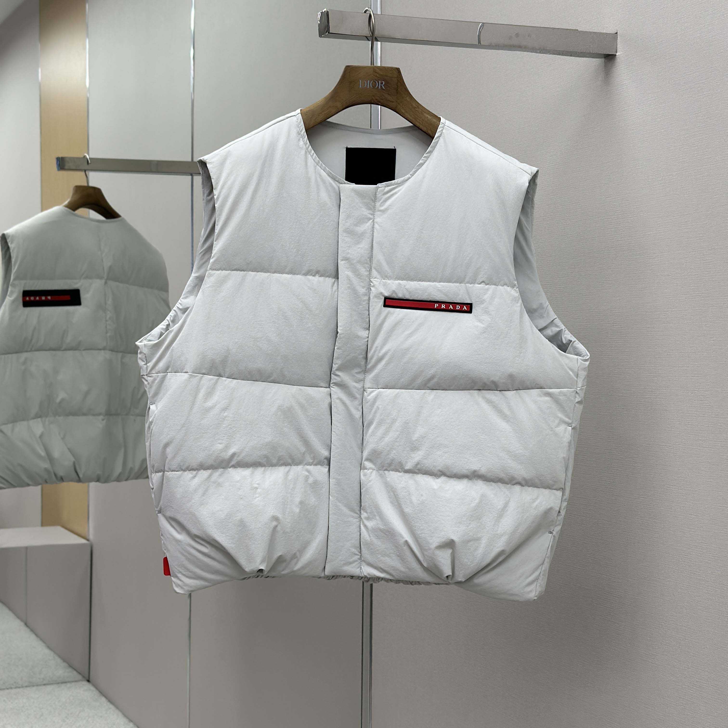 Prada White Nylon Puffer Gilet Jacket - FashionPlug