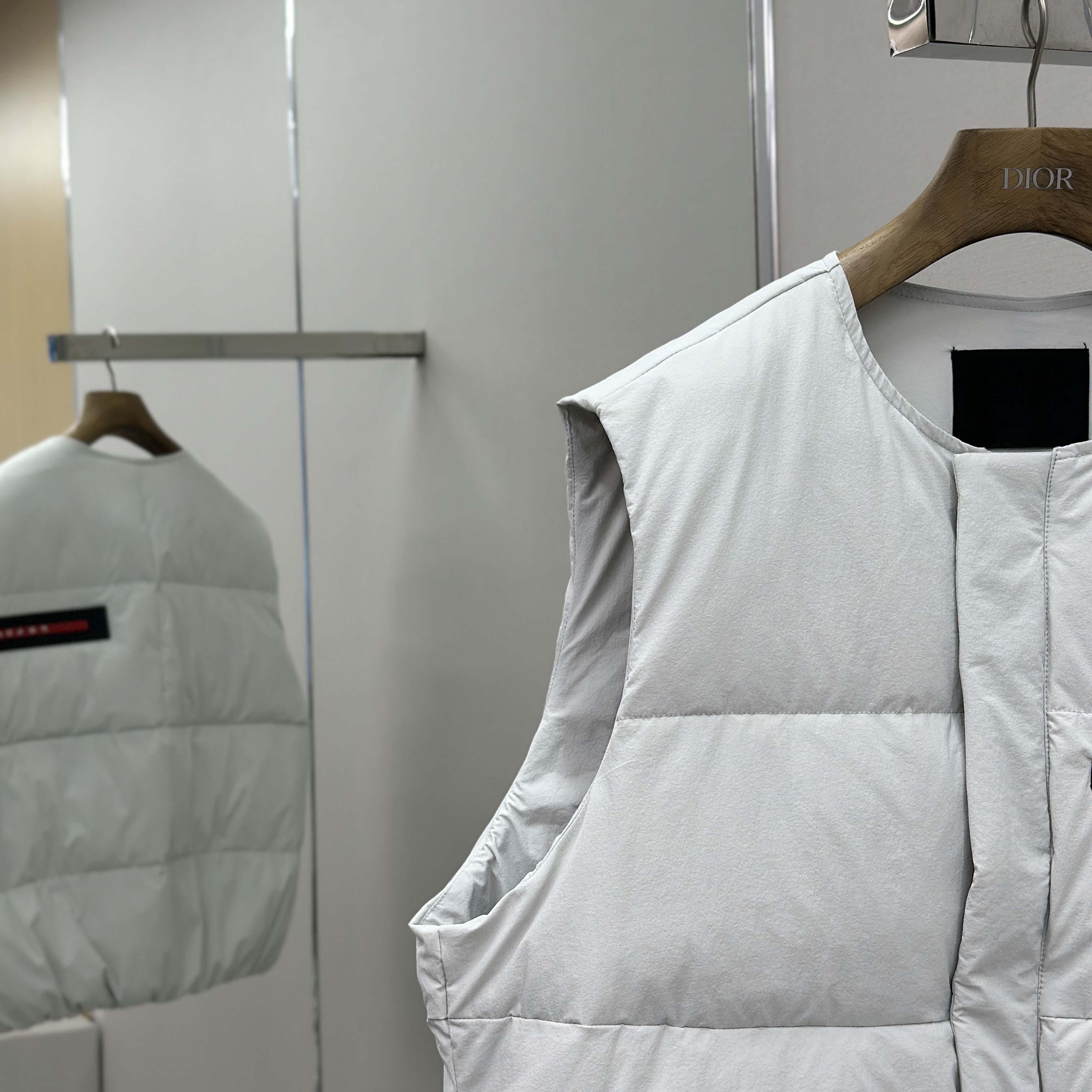 Prada White Nylon Puffer Gilet Jacket - FashionPlug