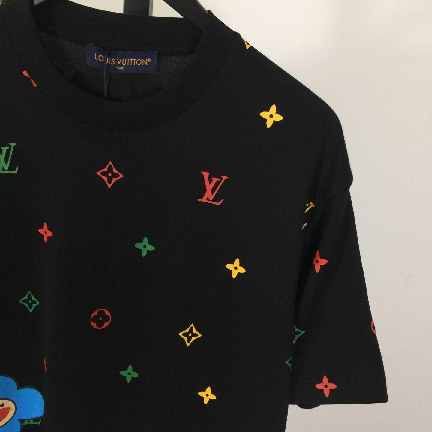 Louis Vuitton Cotton T-shirt With A Colorful Flower Graphic Print - FashionPlug