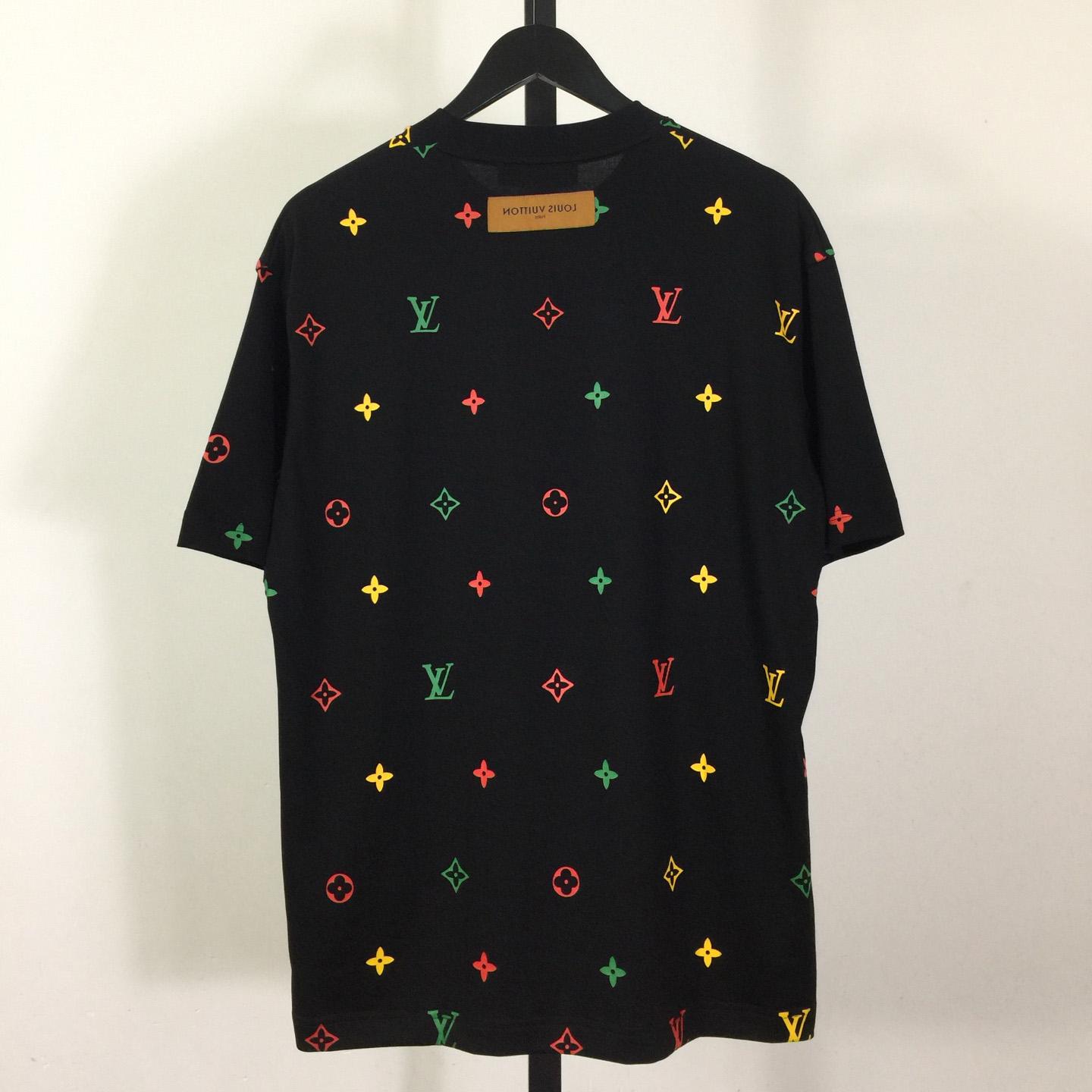 Louis Vuitton Cotton T-shirt With A Colorful Flower Graphic Print - FashionPlug