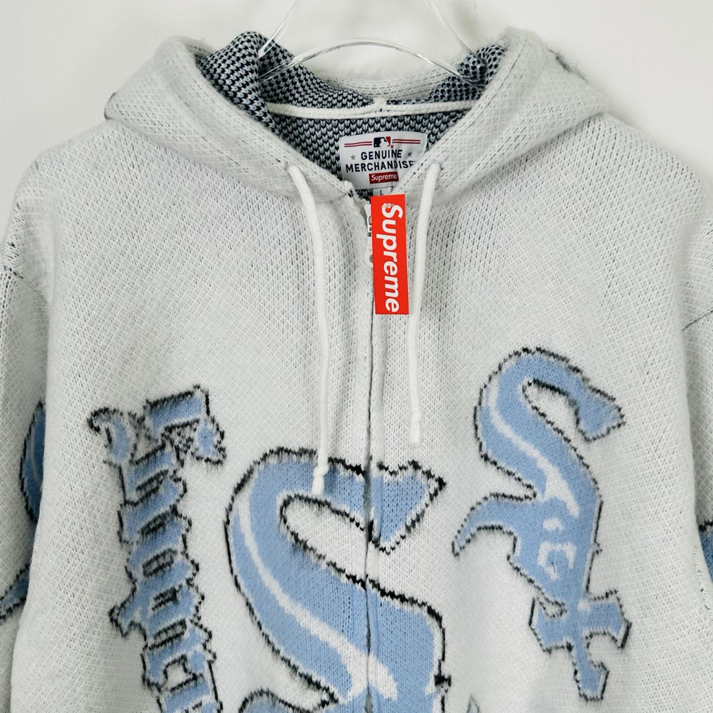Supreme x Chicago White Sox Zip Up Hooded Sweater 'White' - FashionPlug