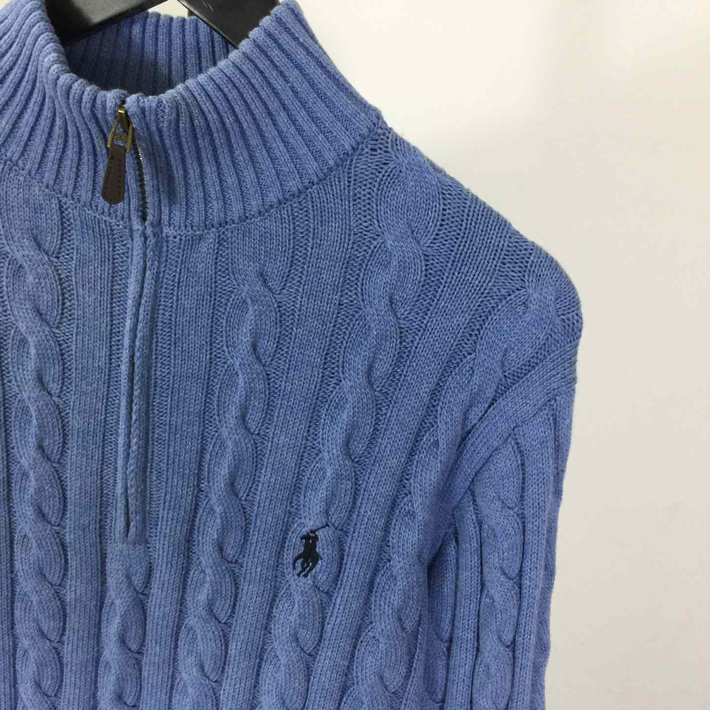 Polo Ralph Cable-Knit Cotton Quarter-Zip Jumper - FashionPlug