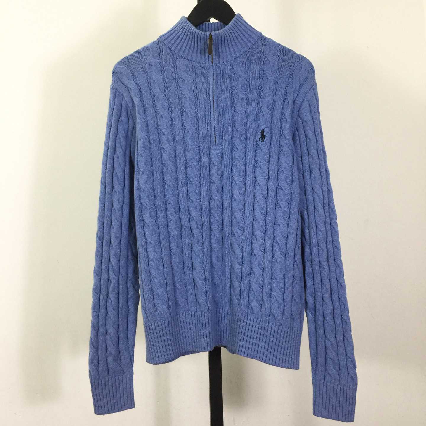 Polo Ralph Cable-Knit Cotton Quarter-Zip Jumper - FashionPlug