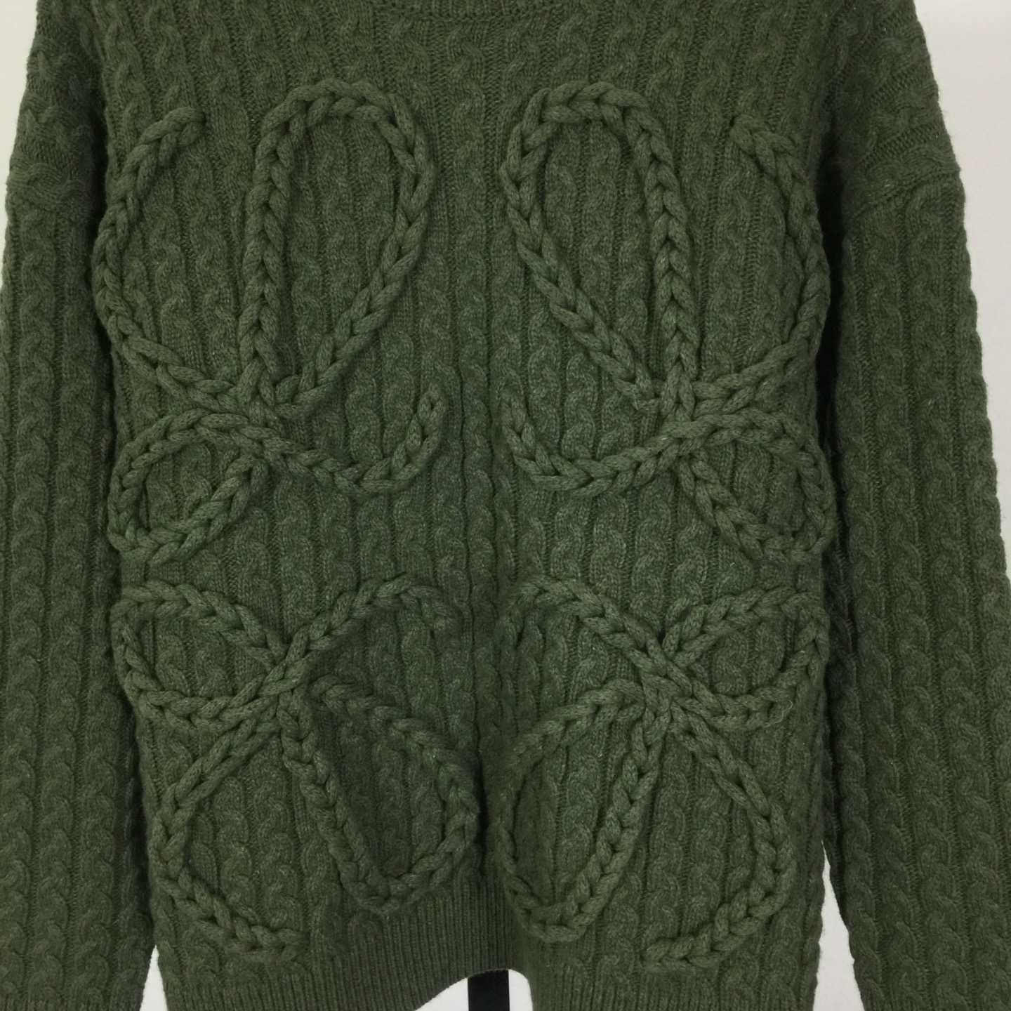 Loewe Men's Anagram Cable-Knit Wool - FashionPlug