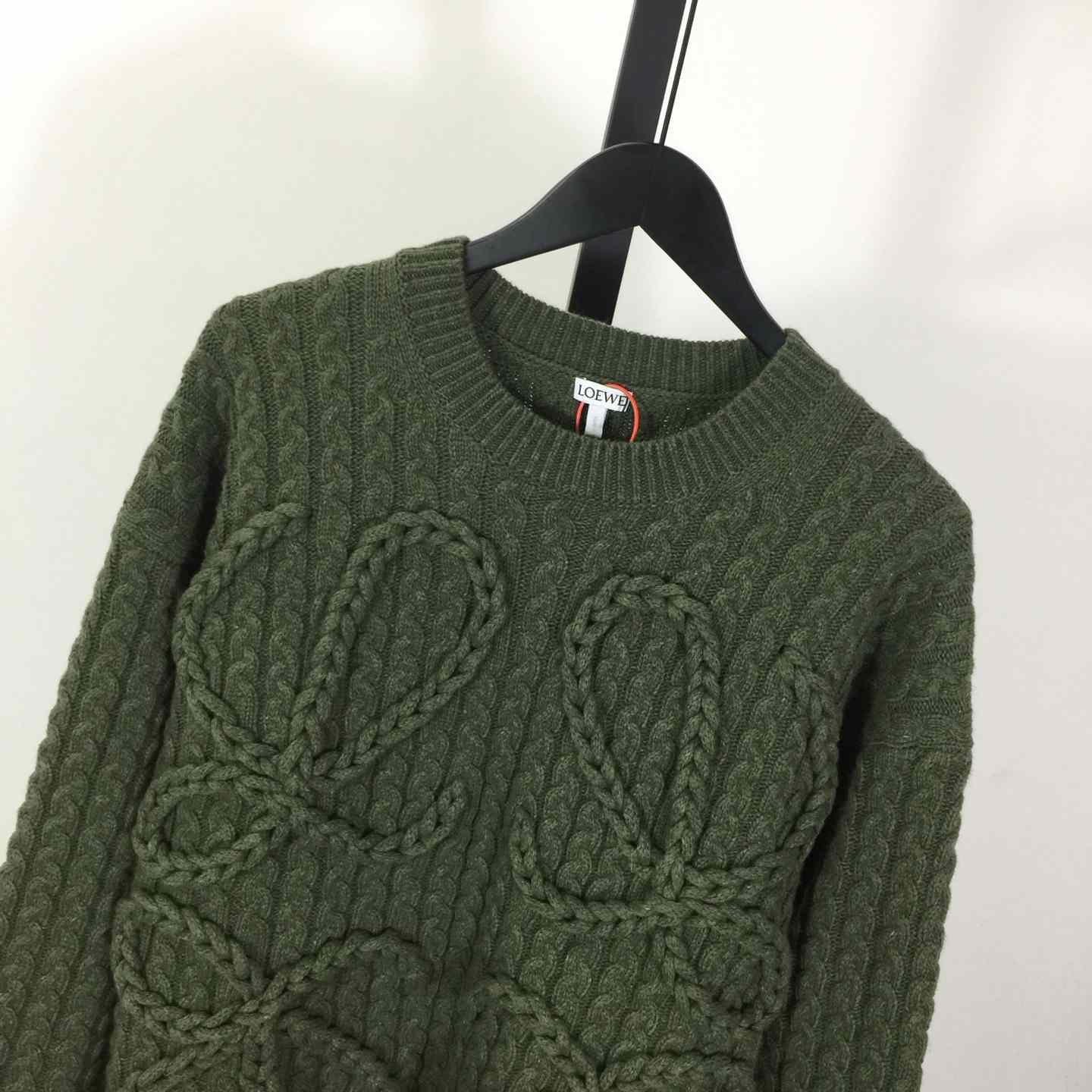 Loewe Men's Anagram Cable-Knit Wool - FashionPlug
