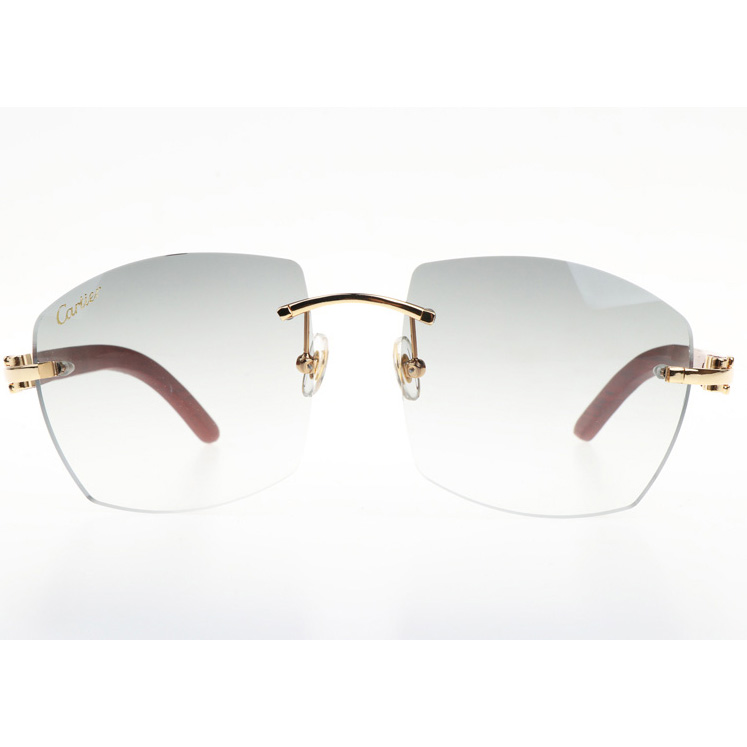 Cartier CT 4189706 Wood Sunglasses In Gold Gradient Grey - FashionPlug