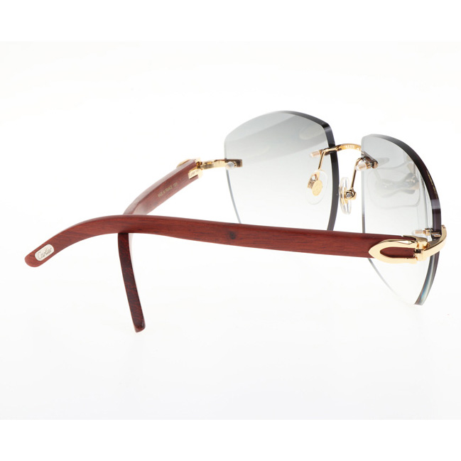 Cartier CT 4189706 Wood Sunglasses In Gold Gradient Grey - FashionPlug